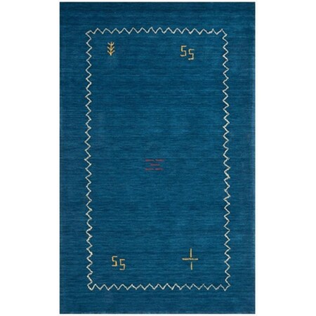 Safavieh 8 ft. x 10 ft. Large Rectangle- Shag Himalaya Blue Hand Loomed Rug HIM583A-8